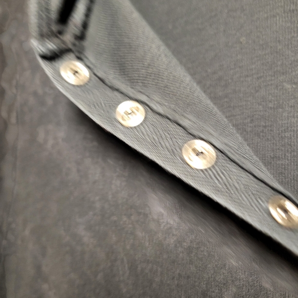 TRYST Vintage Lightweight Distressed Black Button Down Hoodie - Picture 8 of 10